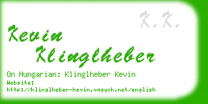 kevin klinglheber business card